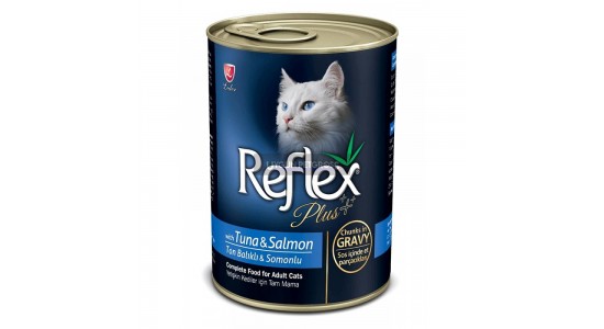Reflex Plus Tuna ve Somonlu Yetişkin Kedi Konserve Maması 400 Gr