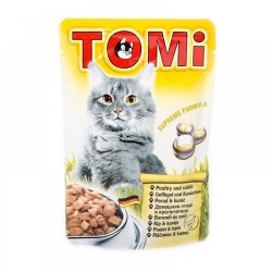 Tomi Kümes Hayvanlı ve Tavsan Etli Yetişkin Kedi Konserve Maması 100 Gr